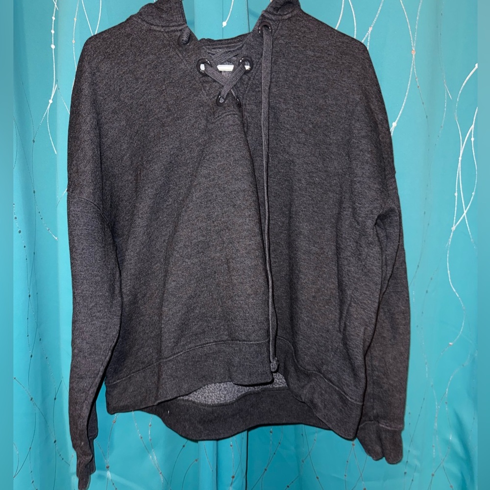 Women's Charcoal Gray Hoodie Sweater